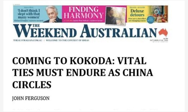 Coming to Kokoda: Vital ties must endure as China circles